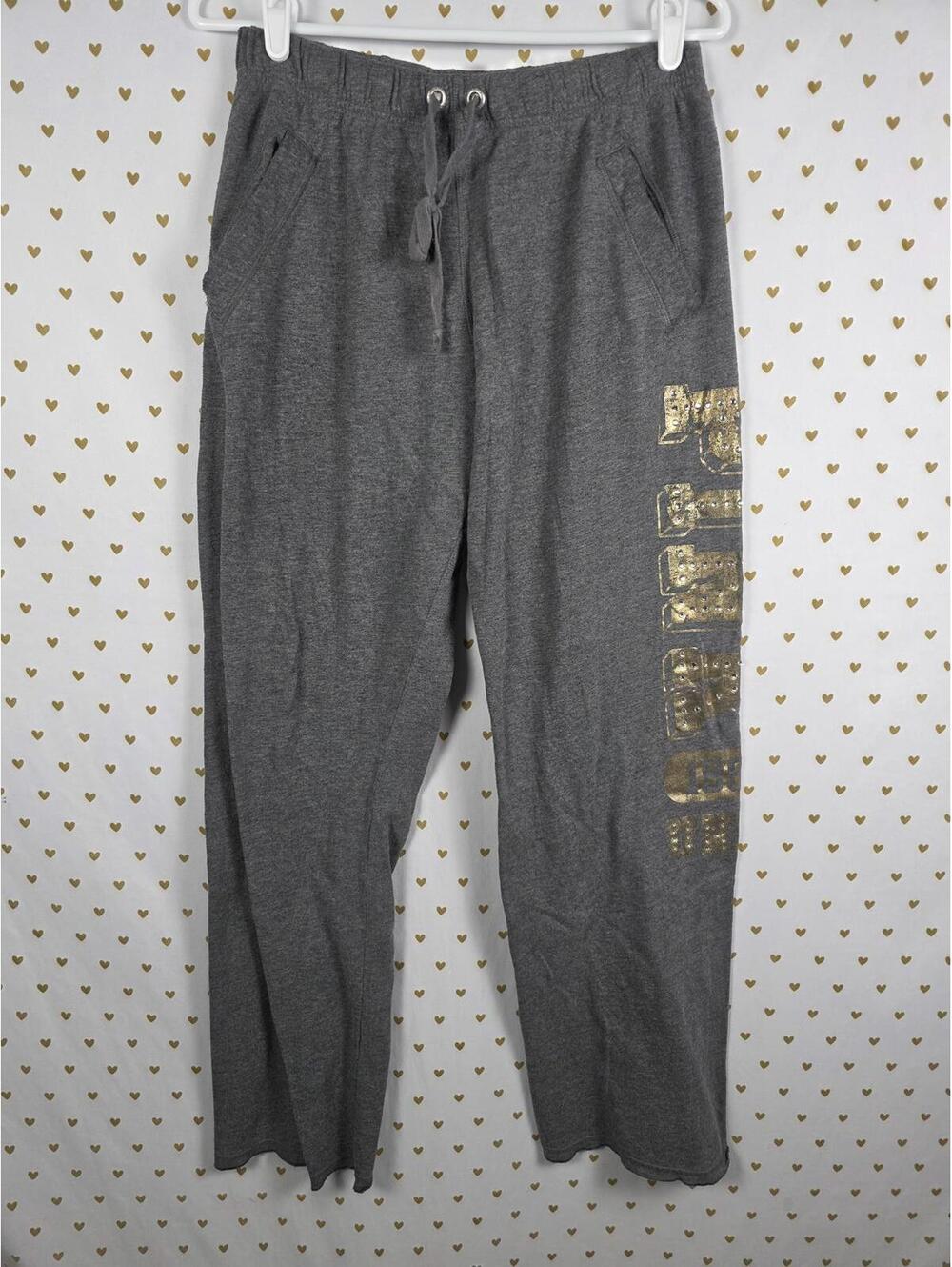 Victorias Secret PINK VINTAGE GOLD BLING UNIVERSITY Sweats Diaper Butt Boyfriend